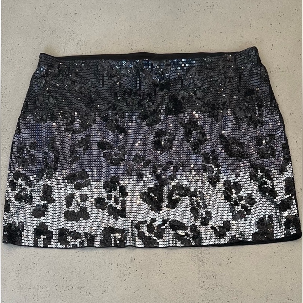 Express Black Sequin Skirt